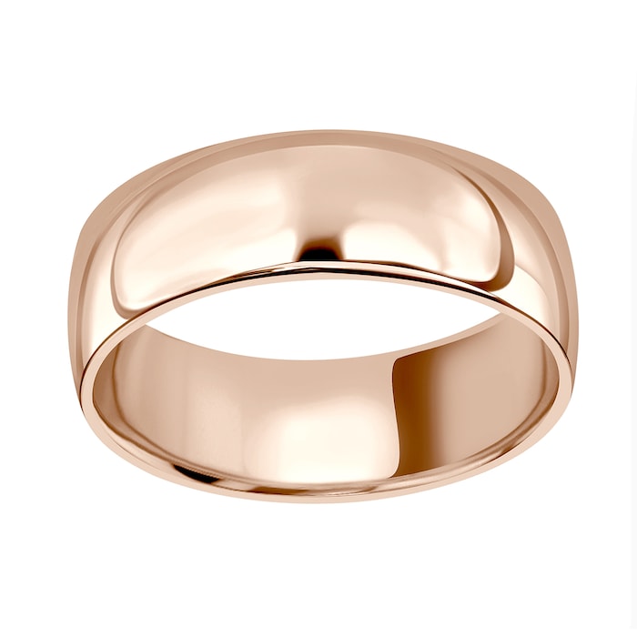 Mappin & Webb 18ct Rose Gold 7mm Standard Domed Court Wedding Ring