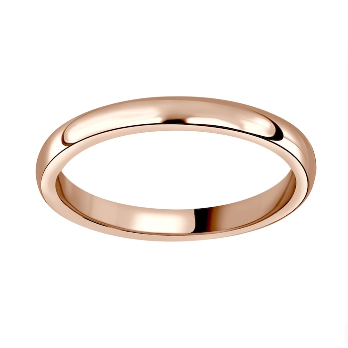 Mappin & Webb 18ct Rose Gold 2mm Luxury D-shape Court Wedding Ring