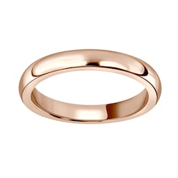 08010795 - 18ct Rose Gold 3mm Luxury D-shape Court Wedding Ring