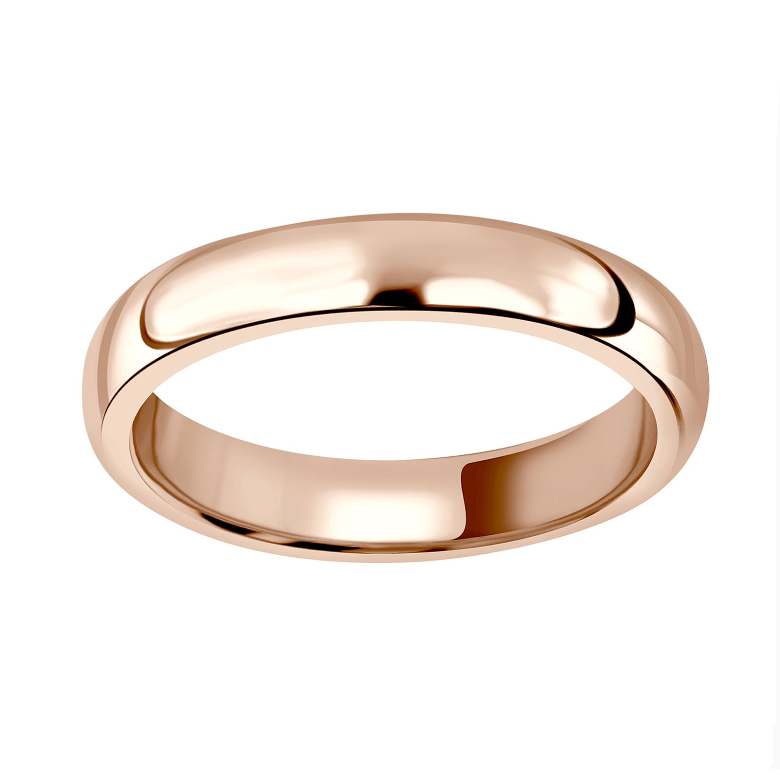 18ct Rose Gold 3.5mm Luxury D-shape Court Wedding Ring - Ring Size I