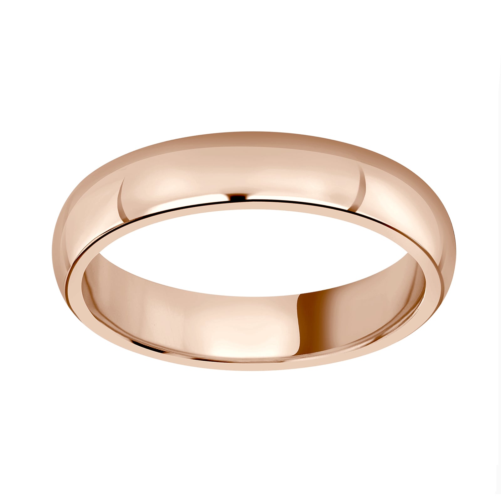 18ct Rose Gold 4mm Luxury D-shape Court Wedding Ring - Ring Size M