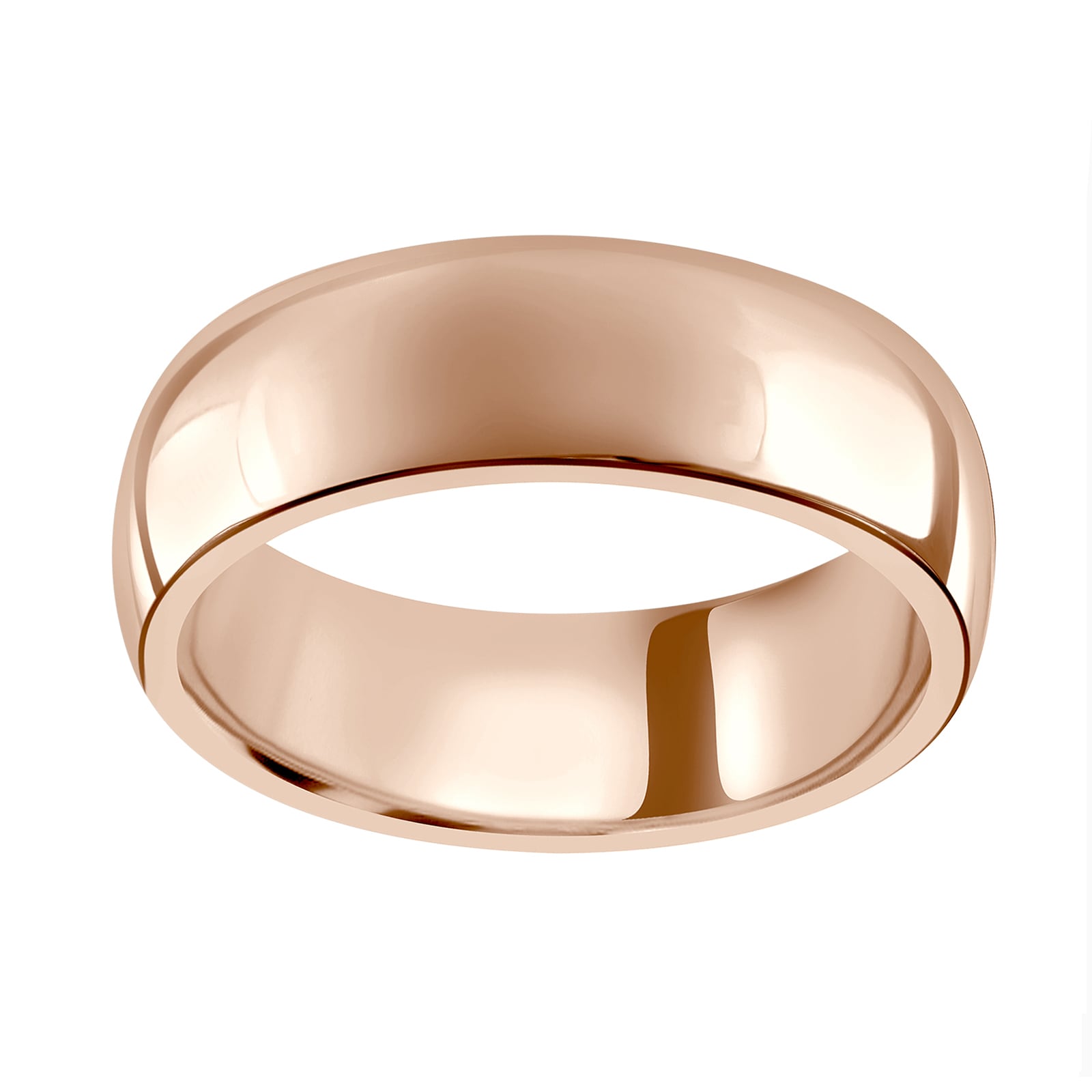 18ct Rose Gold 7mm Luxury D-shape Court Wedding Ring - Ring Size J