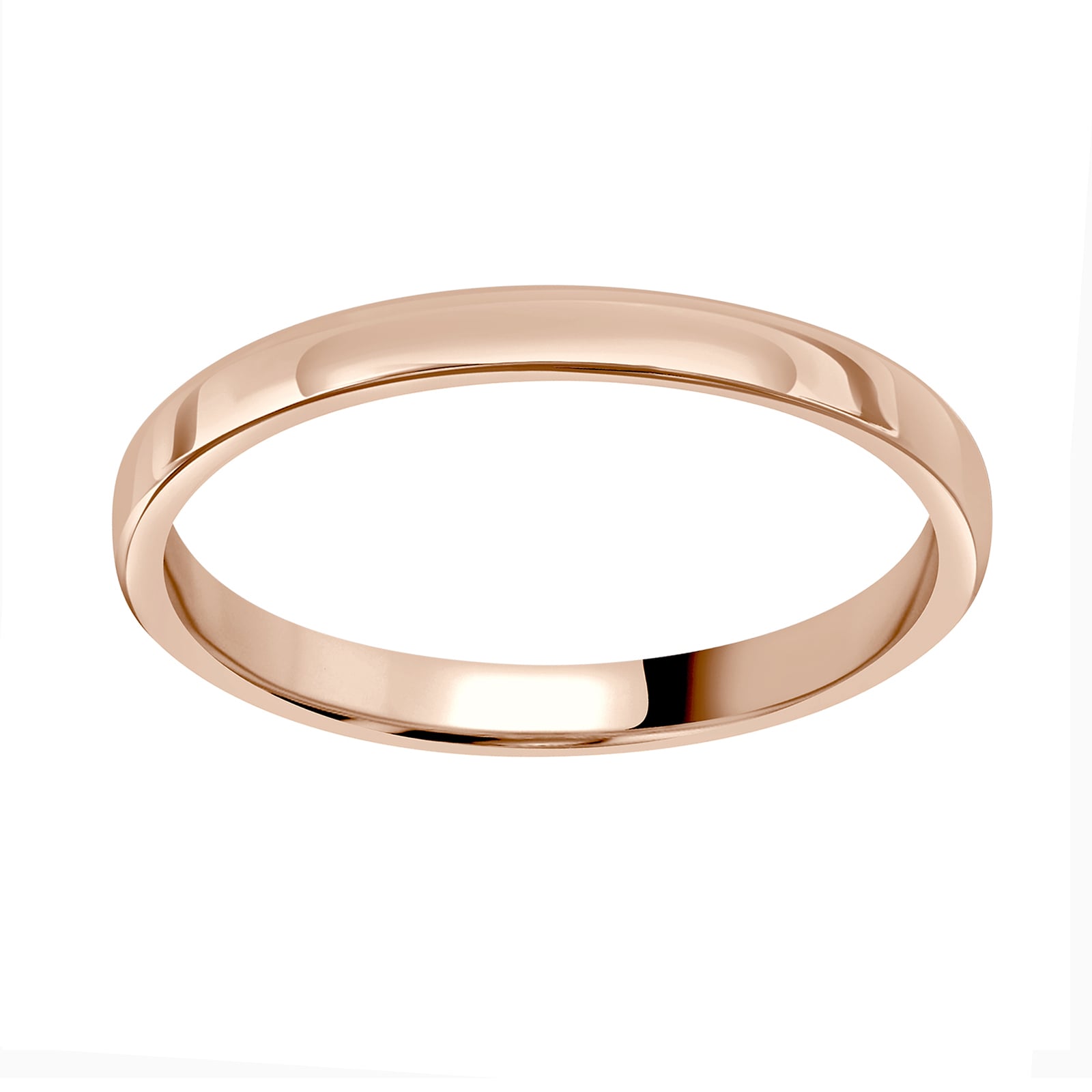 18ct Rose Gold 2mm Standard Modern Court Wedding Ring - Ring Size K