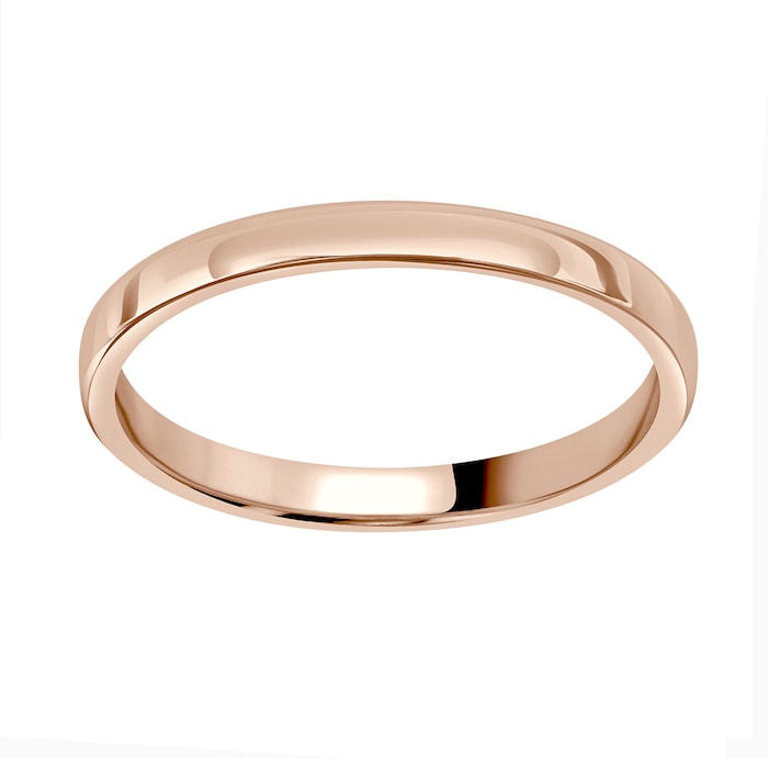 Mappin & Webb 18ct Rose Gold 2mm Standard Modern Court  Wedding Ring