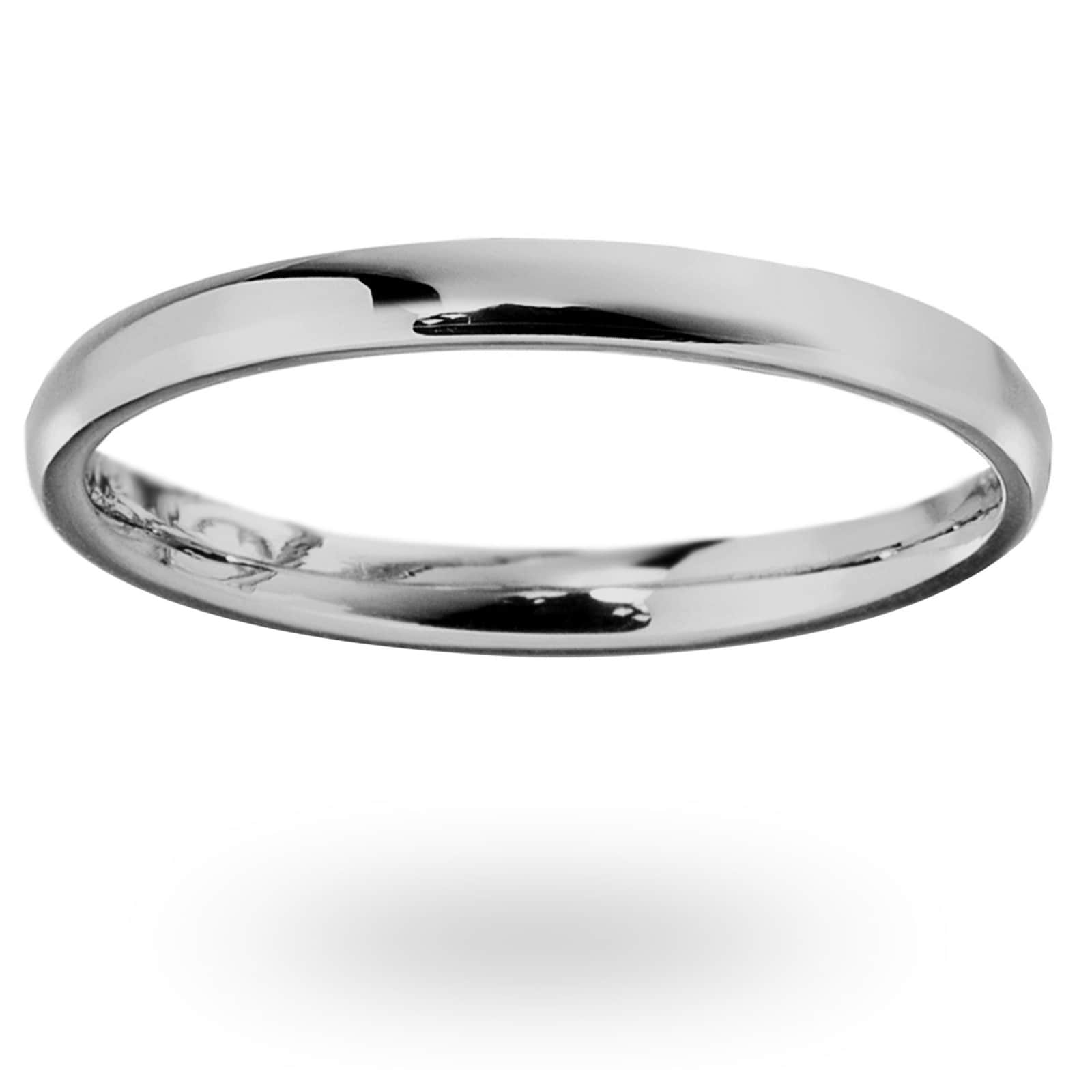 Palladium 2mm Standard Modern Court Wedding Ring - Ring Size M