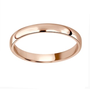 Mappin & Webb 18ct Rose Gold 2.5mm Standard Modern Court  Wedding Ring