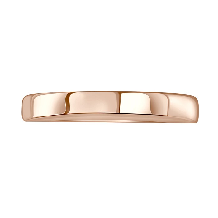 Mappin & Webb 18ct Rose Gold 3mm Standard Modern Court  Wedding Ring