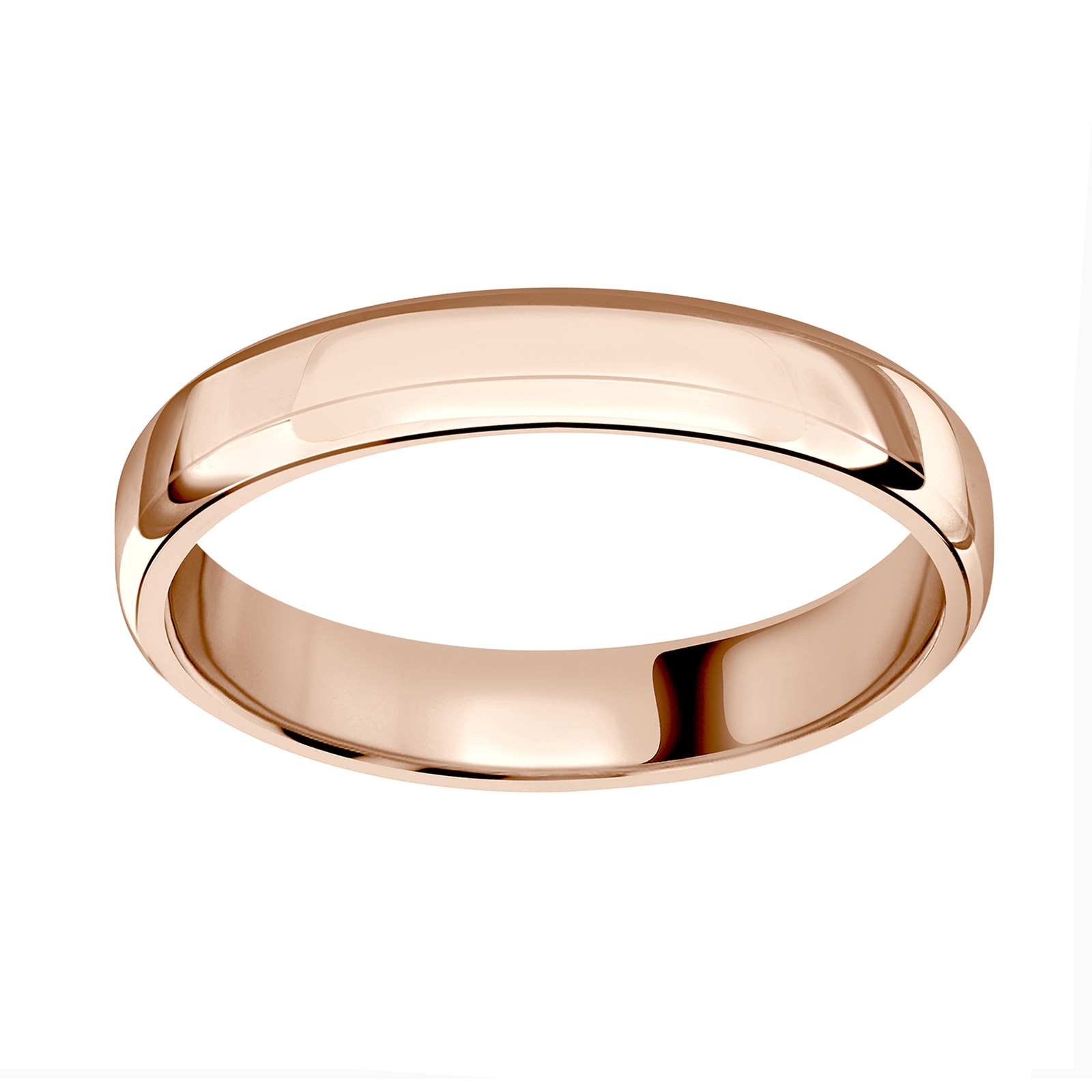 18ct Rose Gold 3.5mm Standard Modern Court Court Wedding Ring - Ring Size T