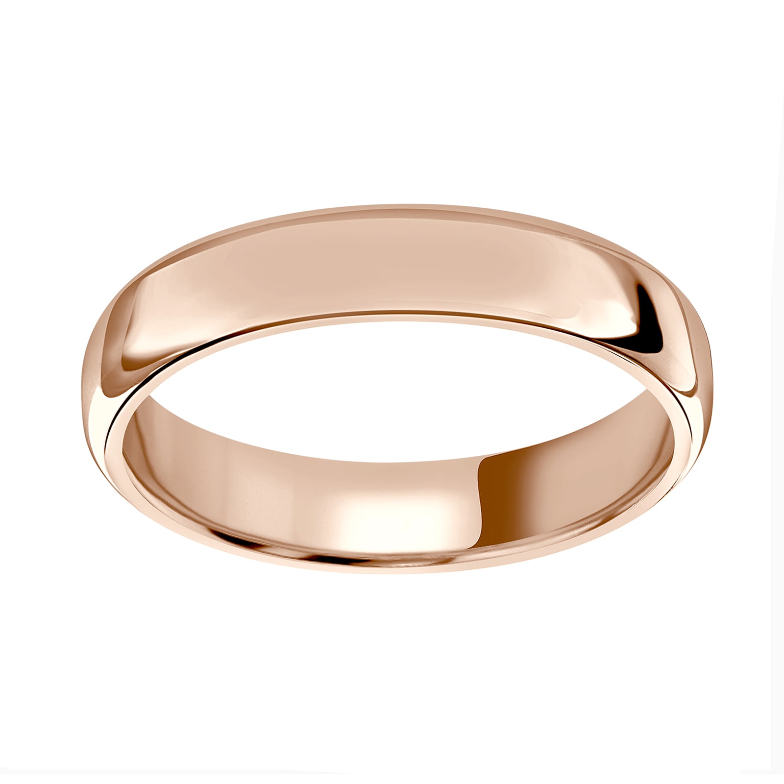 18ct Rose Gold 4mm Standard Modern Court Wedding Ring - Ring Size Z