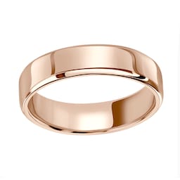 08010810 - 18ct Rose Gold 5mm Standard Modern Court Wedding Ring