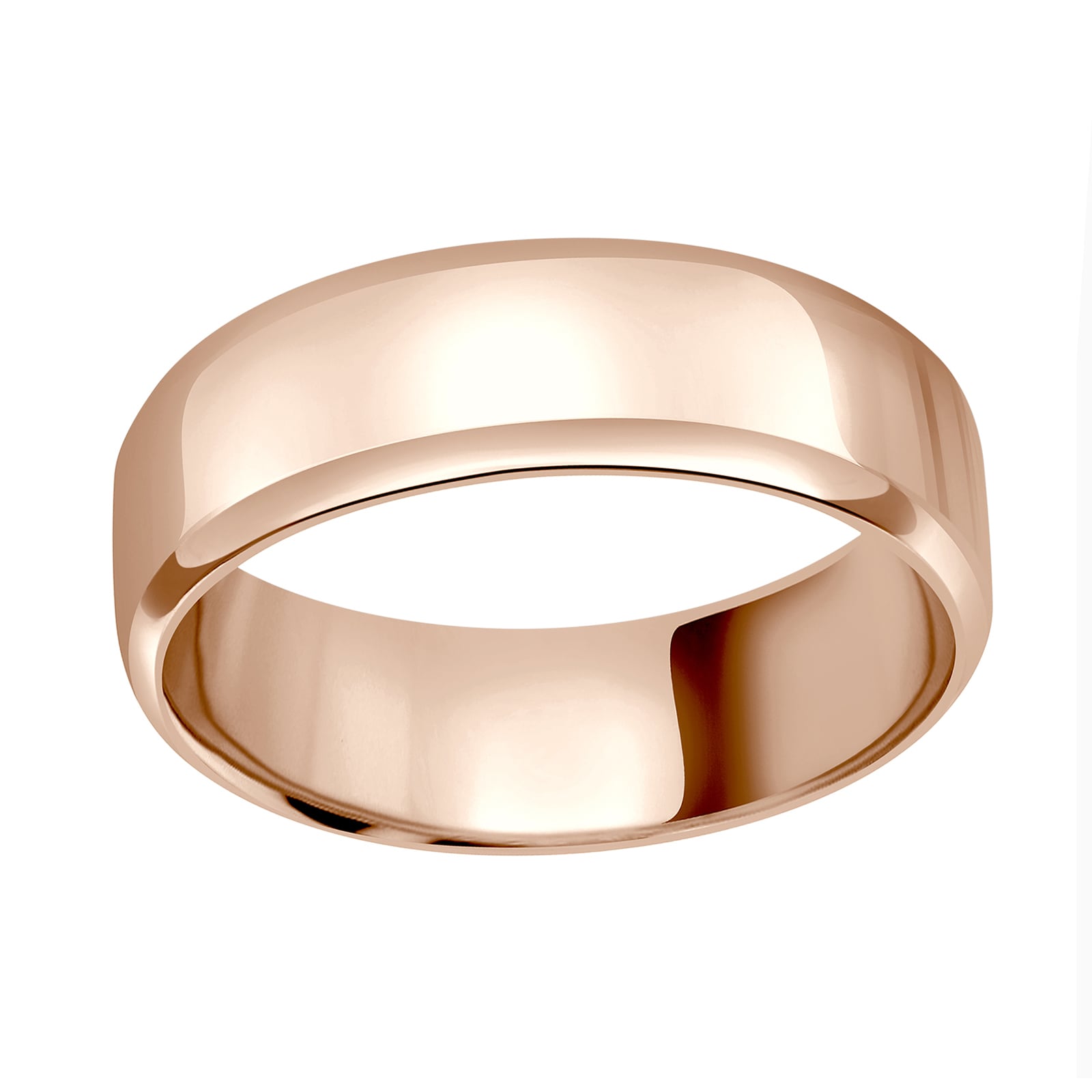 18ct Rose Gold 7mm Standard Modern Court Wedding Ring - Ring Size Y