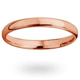 Mappin & Webb 18ct Rose Gold 2mm Luxury Modern Court  Wedding Ring