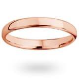 Mappin & Webb 18ct Rose Gold 2.5mm Luxury Modern Court  Wedding Ring