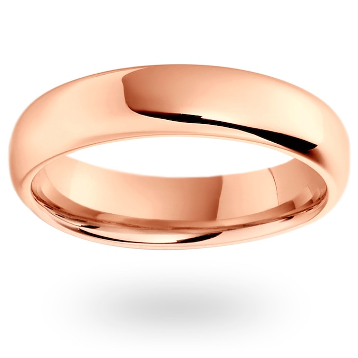 Mappin & Webb 18ct Rose Gold 5mm Luxury Modern Court  Wedding Ring