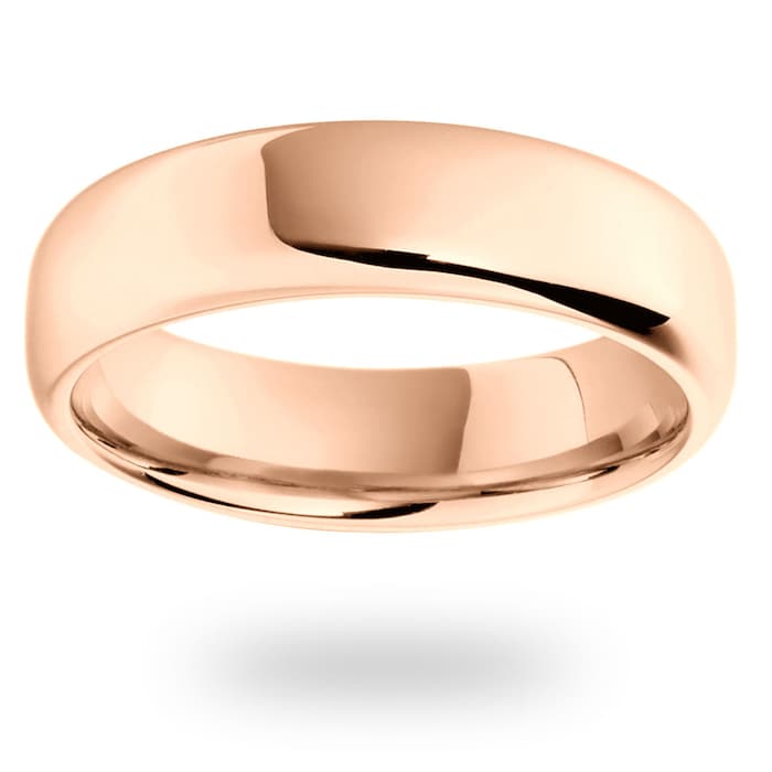 Mappin & Webb 18ct Rose Gold 6mm Luxury Modern Court  Wedding Ring