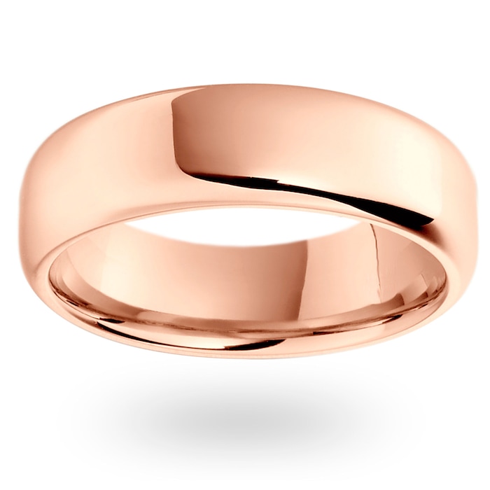 Mappin & Webb 18ct Rose Gold 7mm Luxury Modern Court  Wedding Ring