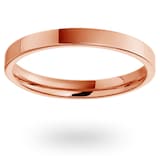 Mappin & Webb 18ct Rose Gold 2mm Heavy Flat Court Wedding Ring