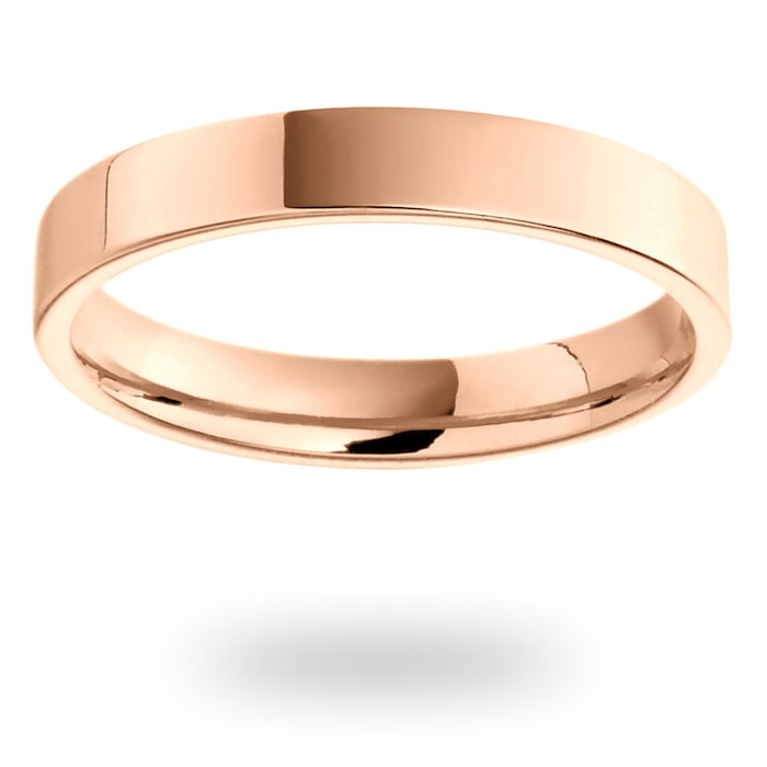 Mappin & Webb 18ct Rose Gold 3.5mm Heavy Flat Court Wedding Ring