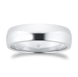 Mappin & Webb 7mm D Shape Wedding Ring In 950 Palladium