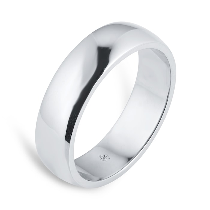 Mappin & Webb 7mm D Shape Wedding Ring In 950 Palladium