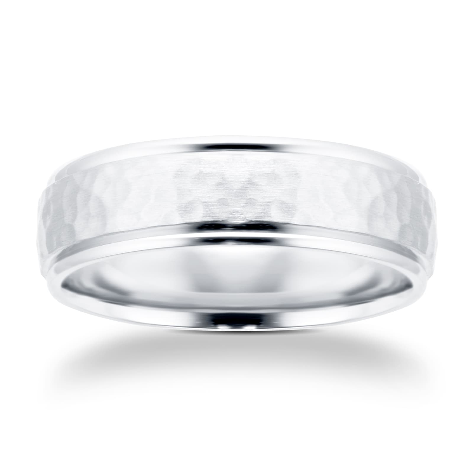 Goldsmiths Palladium 500 6mm Hammered Band