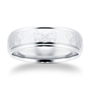 Goldsmiths Palladium 500 6mm Hammered Band