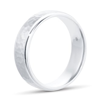 Goldsmiths Palladium 500 6mm Hammered Band Goldsmiths Palladium 500 6mm Hammered Band