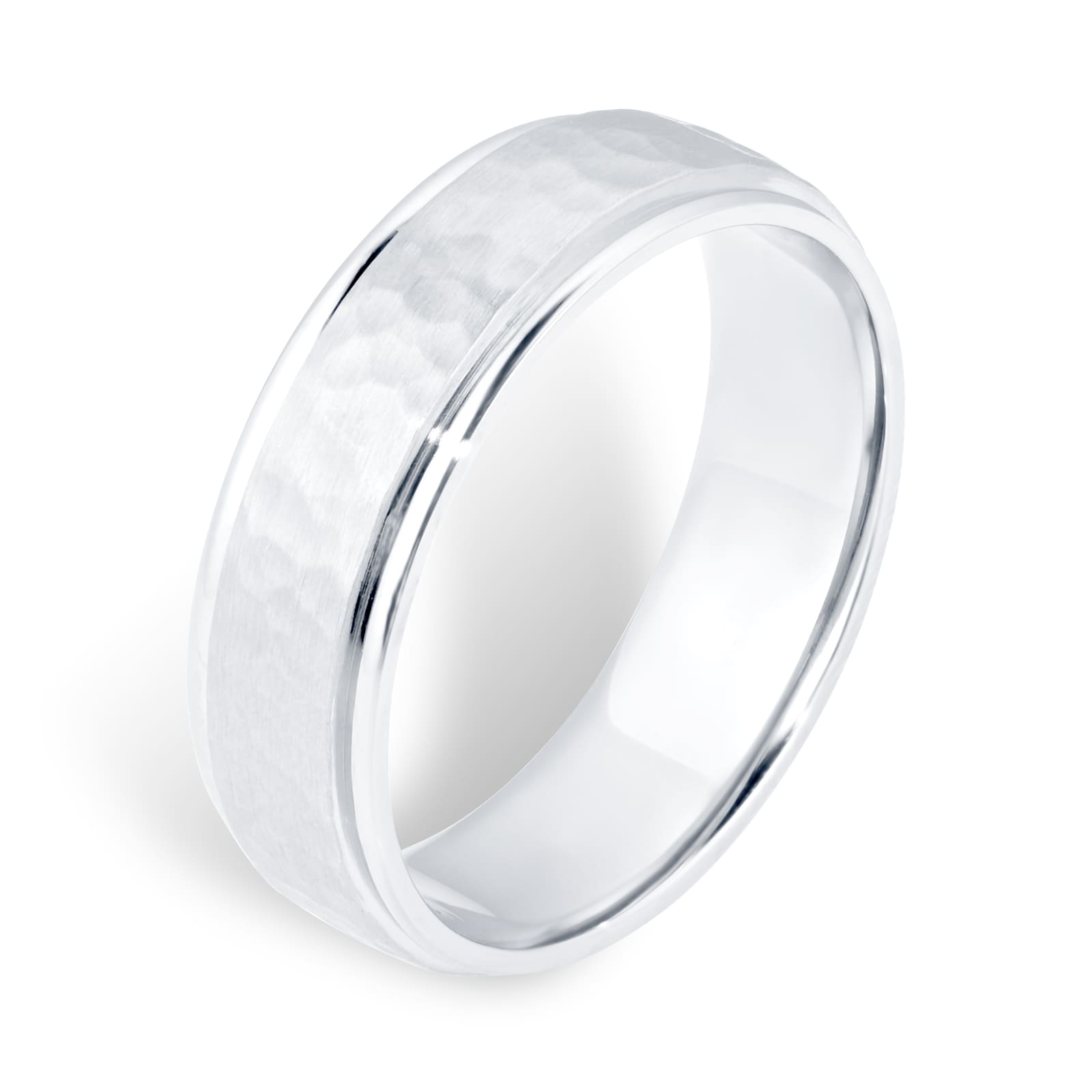 Hammered sale palladium ring