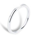 Goldsmiths 18ct White Gold 2mm Dipped Wedding Band Ring