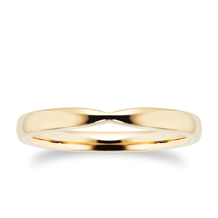 Goldsmiths 18ct Yellow Gold 2.5mm Pinched Wedding Band Ring