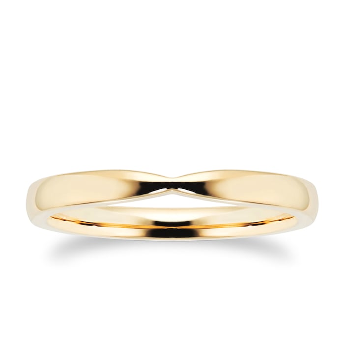 Goldsmiths 18ct Yellow Gold 2.5mm Pinched Wedding Band Ring