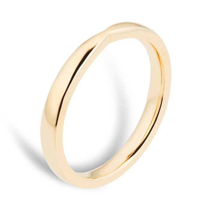 Goldsmiths 18ct Yellow Gold 2.5mm Pinched Wedding Band Ring