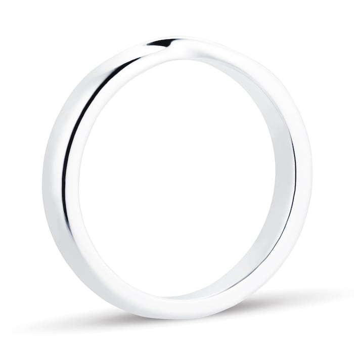 Goldsmiths 18ct White Gold 3mm Crossover Wedding Band Ring