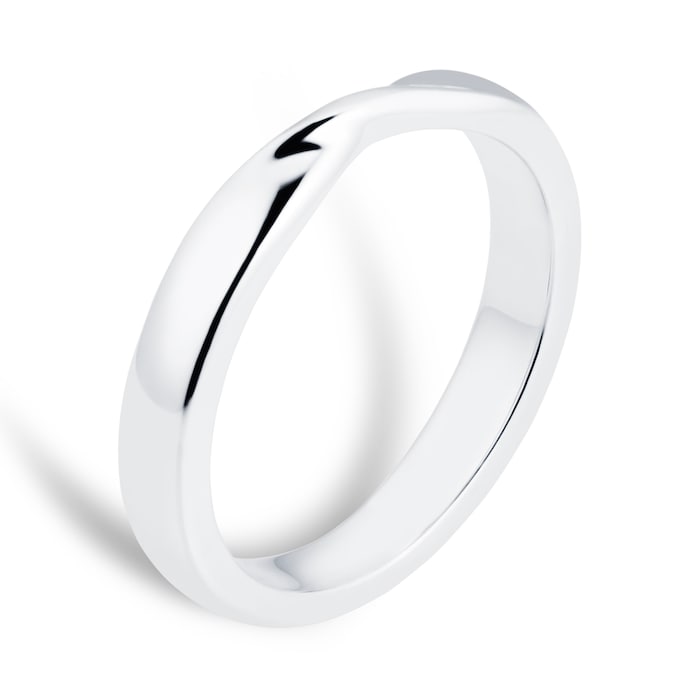 Goldsmiths 18ct White Gold 3mm Crossover Wedding Band Ring