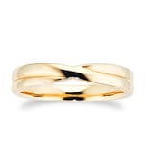 Goldsmiths 18ct Yellow Gold 3.5mm Crossover Wedding Band Ring