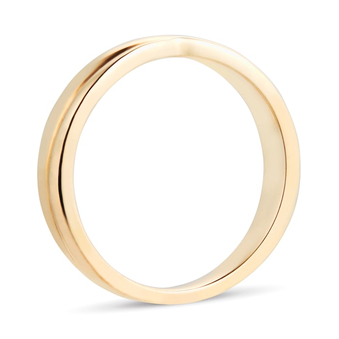 Goldsmiths 18ct Yellow Gold 3.5mm Crossover Wedding Band Ring