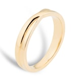 Goldsmiths 18ct Yellow Gold 3.5mm Crossover Wedding Band Ring