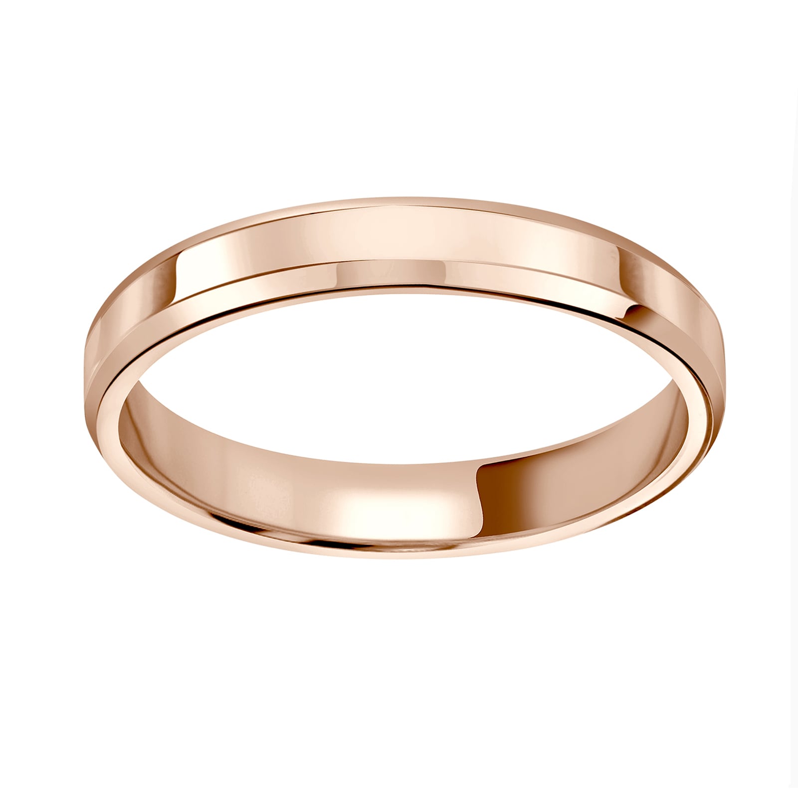 Mappin & Webb 18ct Rose Gold 3mm Flat Top Bevelled Edge Wedding Ring Mappin & Webb 18ct Rose Gold 3mm Flat Top Bevelled Edge Wedding Ring