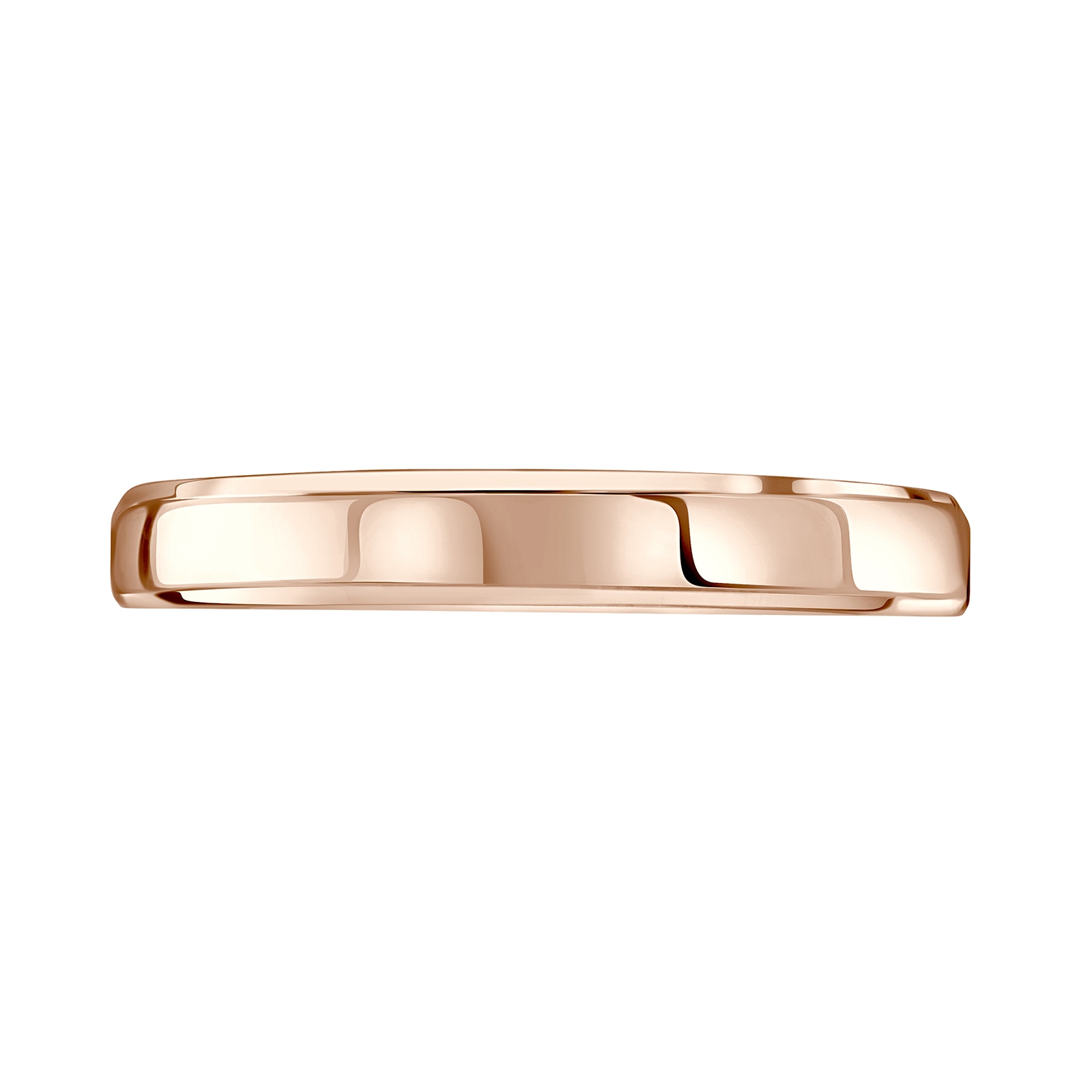 Mappin & Webb 18ct Rose Gold 3mm Flat Top Bevelled Edge Wedding Ring