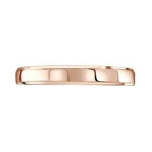 Mappin & Webb 18ct Rose Gold 3mm Flat Top Bevelled Edge Wedding Ring