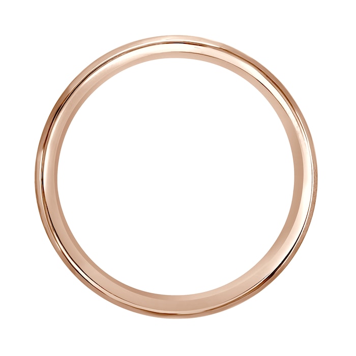 Mappin & Webb 18ct Rose Gold 3mm Flat Top Bevelled Edge Wedding Ring