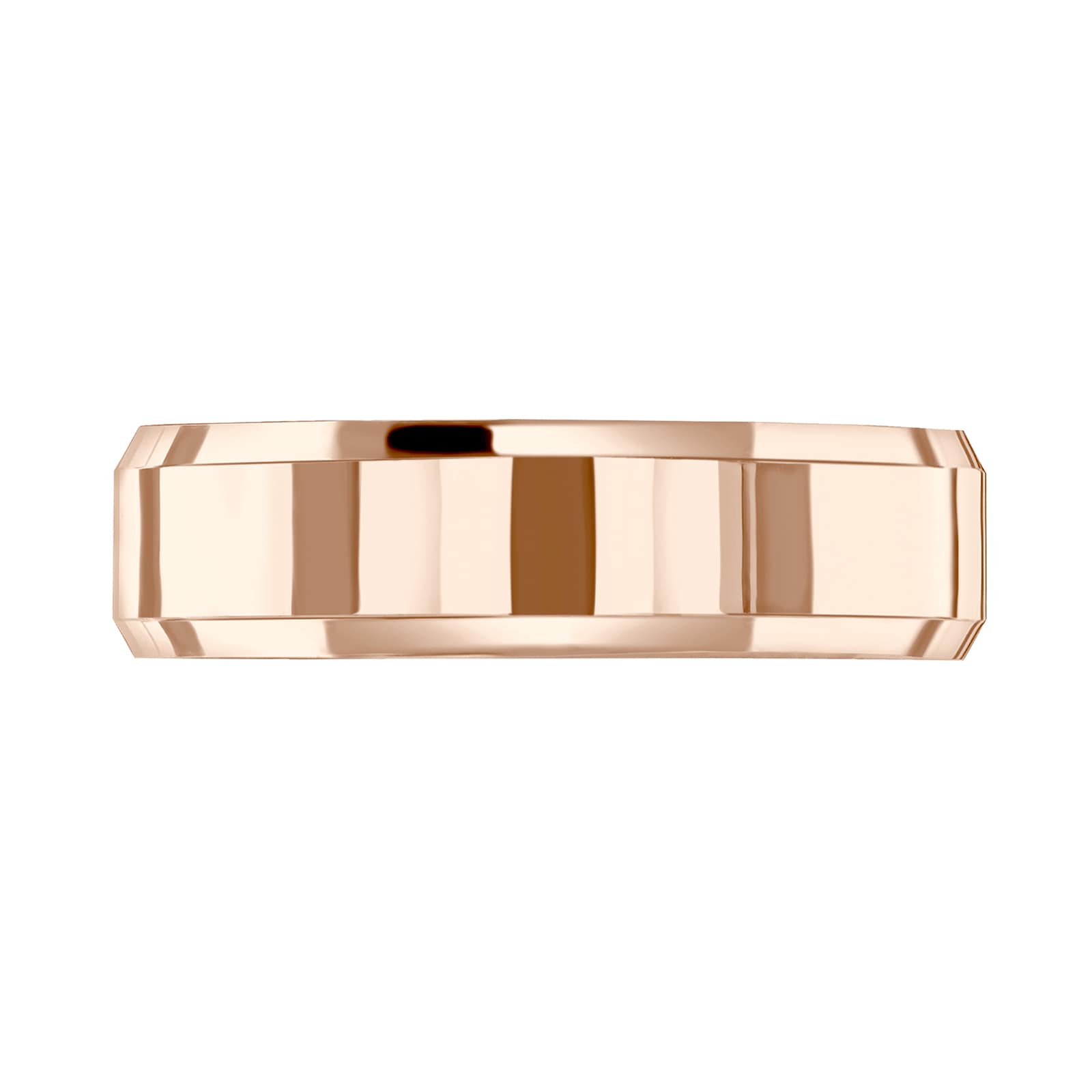 Mappin & Webb 18ct Rose Gold 6mm Flat Top Bevelled Edge Wedding Ring