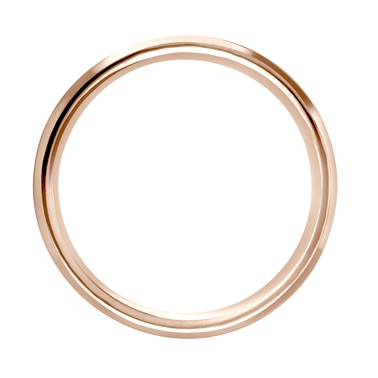 Mappin & Webb 18ct Rose Gold 3mm Flat Top Matt Double Bevelled Edge Wedding Ring