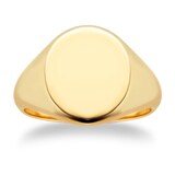 Goldsmiths 9ct Yellow Gold Oval Signet Ring - Ring Size X