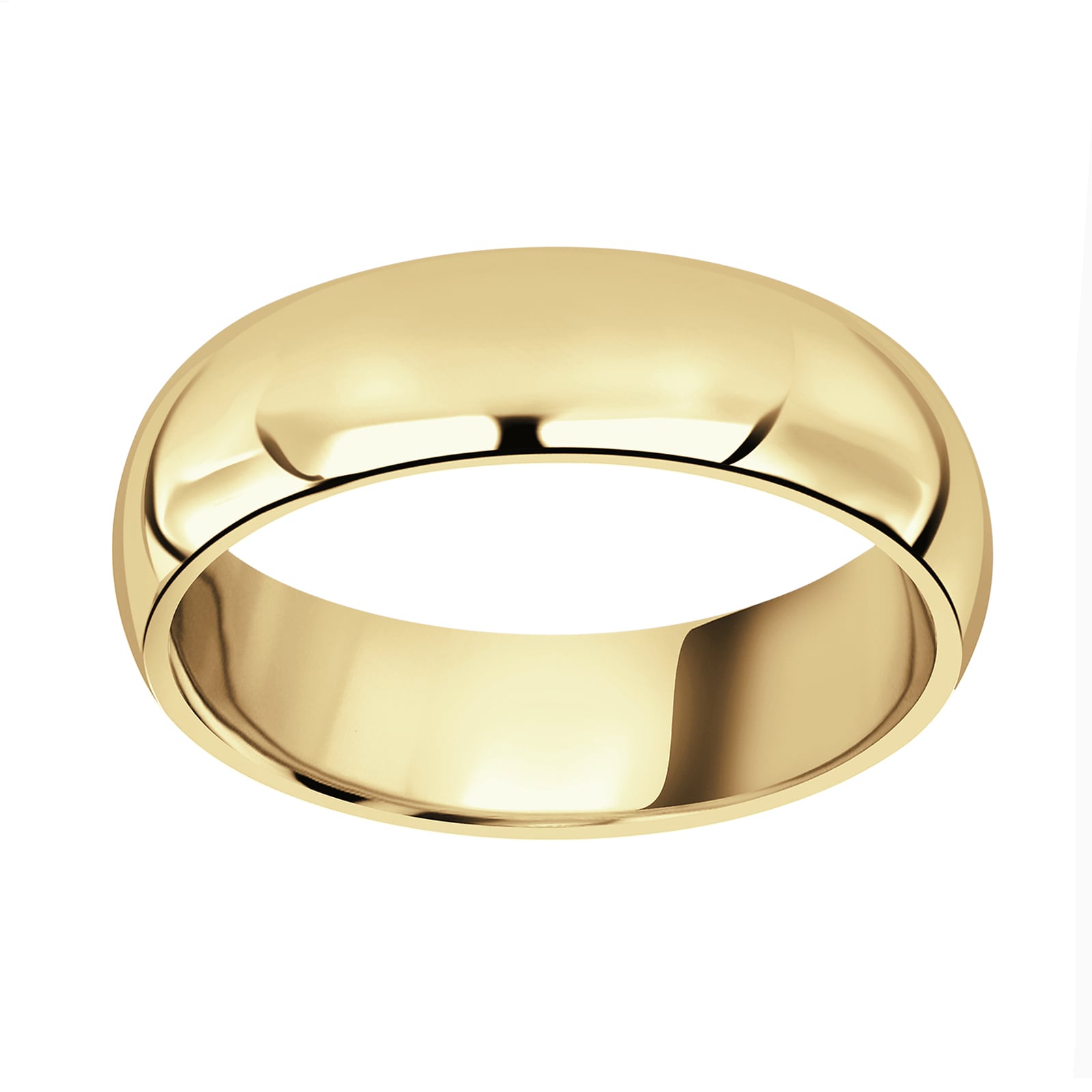 18ct Yellow Gold 6mm Heavy Court Wedding Ring - Ring Size V