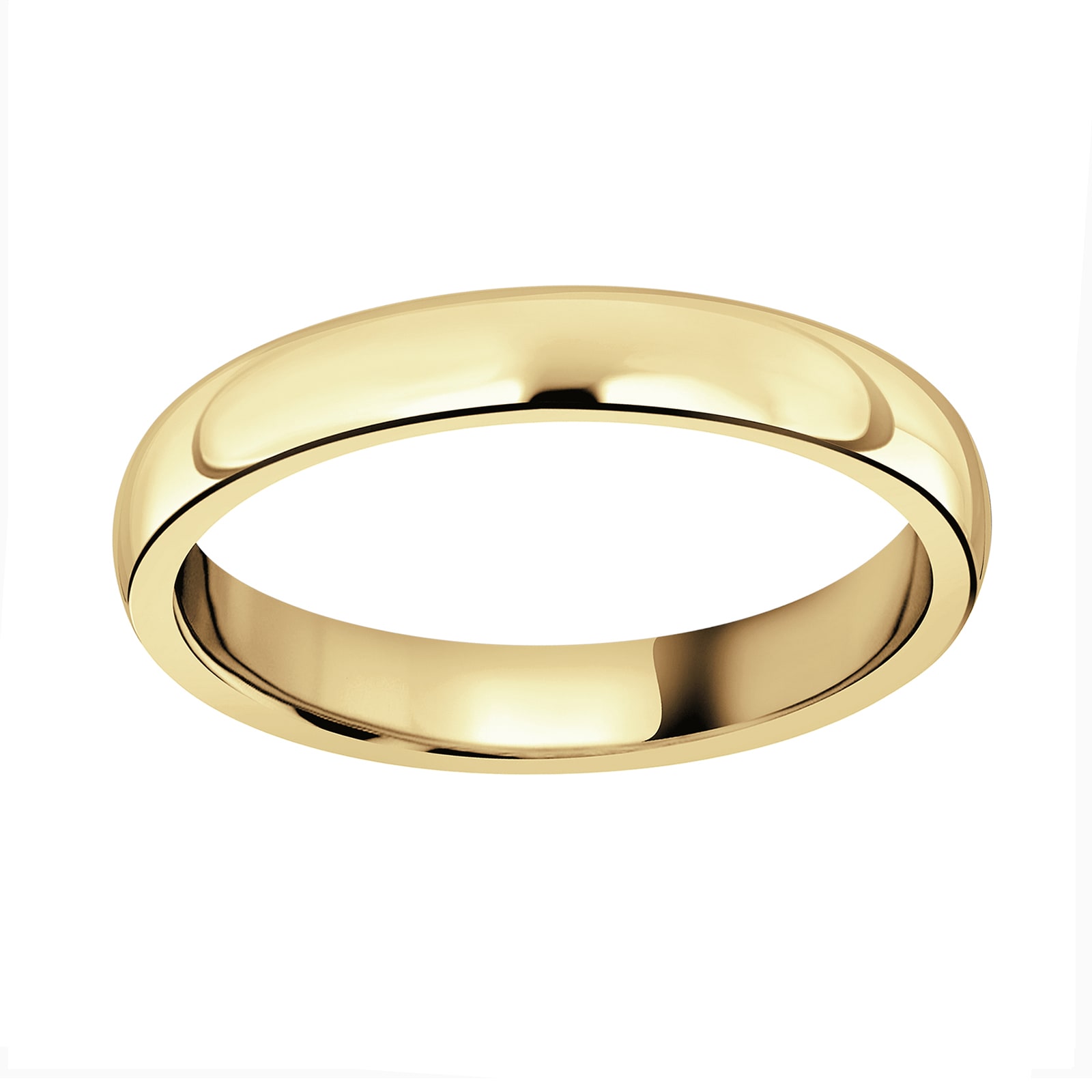 18ct Yellow Gold 3mm Heavy Court Wedding Ring - Ring Size G