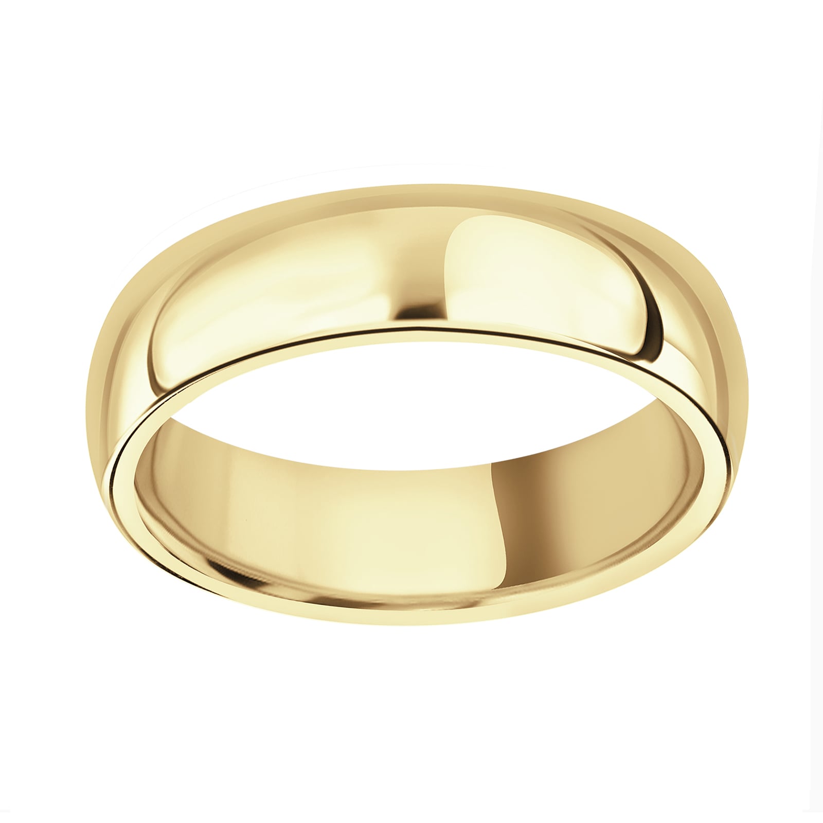 18ct Yellow Gold 6mm Luxury Court Wedding Ring - Ring Size Z