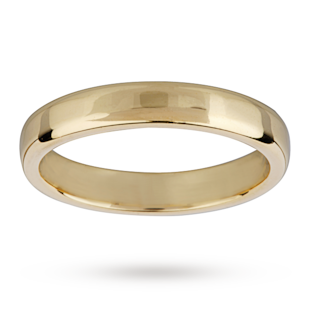 Mappin & Webb 3mm Flat Comfort Fit Ladies Court Ring In 18 Carat Yellow Gold