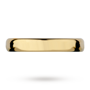 Mappin & Webb 3mm Flat Comfort Fit Ladies Court Ring In 18 Carat Yellow Gold