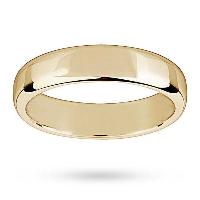 5mm Flat Comfort Fit Gents Court Ring In 18 Carat Yellow Gold - Ring Size U